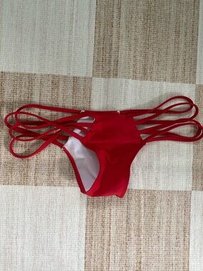 Strappy Red Bikini Bottom